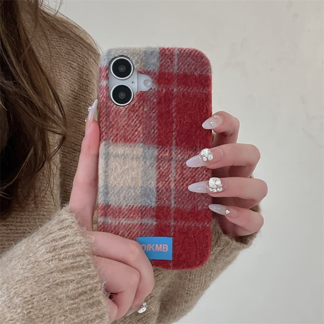 Phone Cases Iphone 13 - 레트로 스타일의 체크무늬, 부드럽고 포근한 소재로