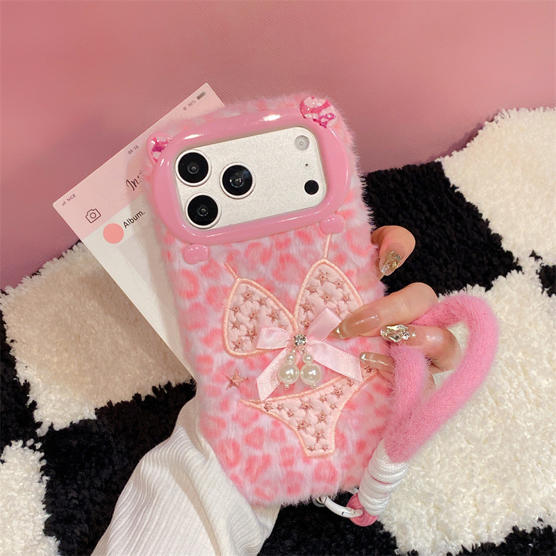 Phone Cases Iphone 13 - 럭셔리 레오파드 프린트 비키니 패턴 플러시