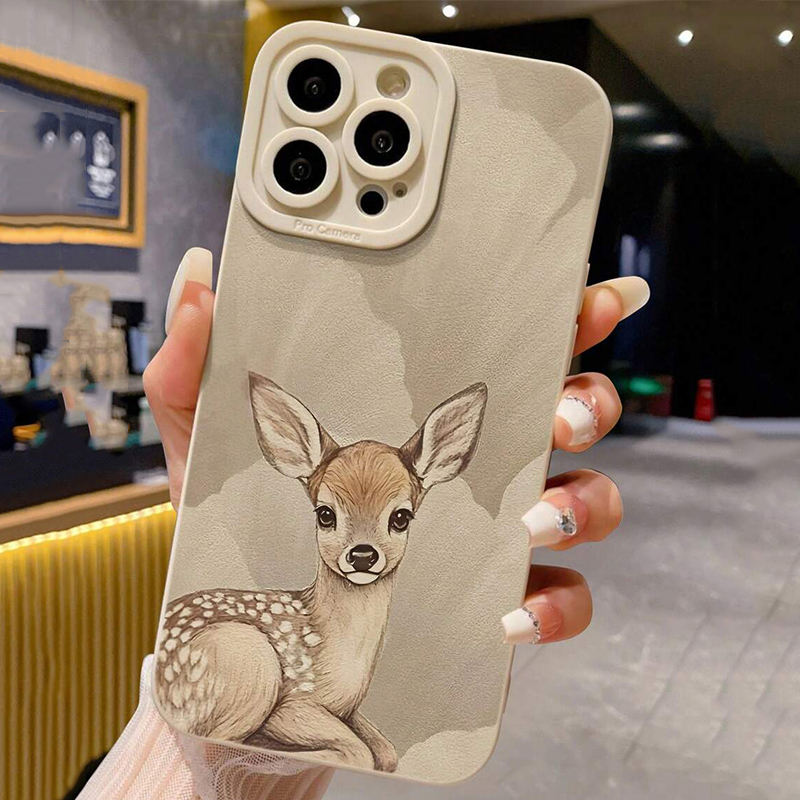 Phone Cases Xiaomi 15 - 샤오미 15T 케이스 사슴 무늬 베이지