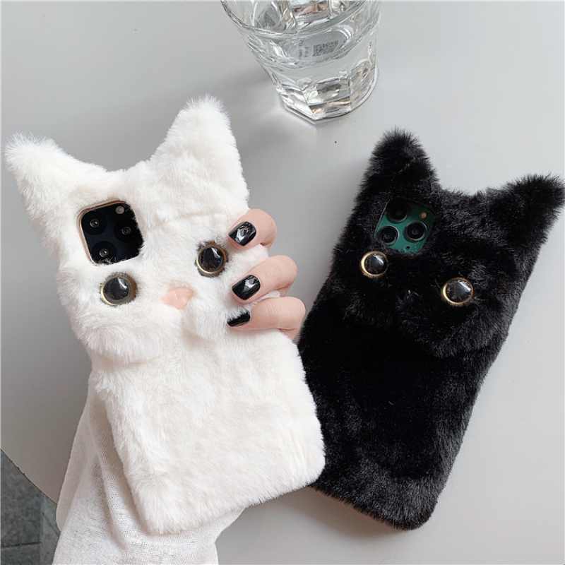 3D 귀여운 만화 고양이 털 플러시 폰 케이스 아이폰  - Phone Cases Iphone 13 리뷰 및 가격