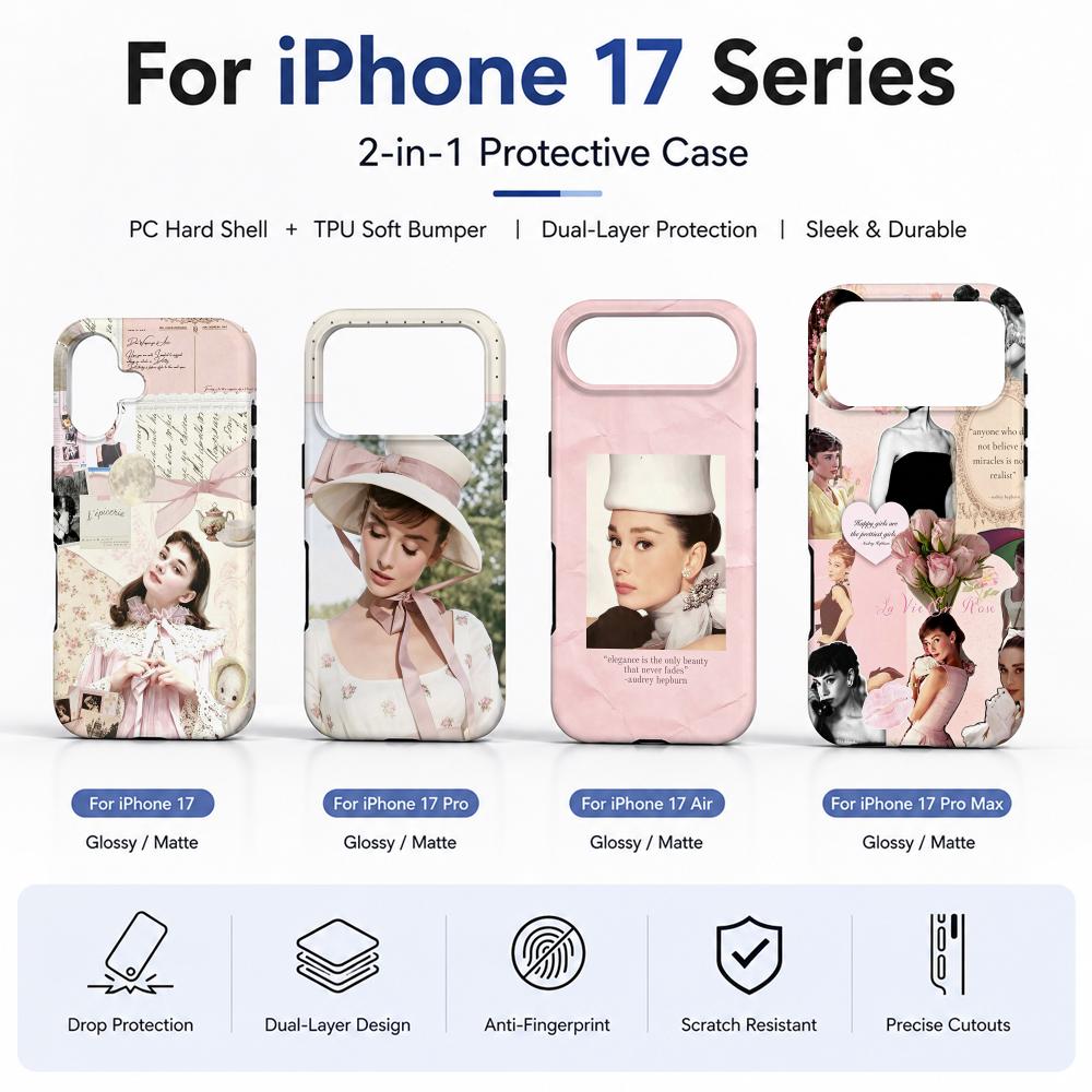 A-오드리 H-헵번 폰 케이스 필름 소재 2-in-1  - Phone Cases H&M 리뷰 및 가격