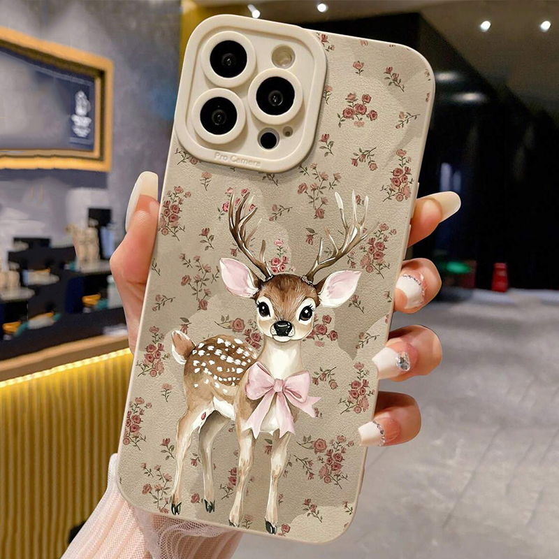 샤오미 15T 케이스 사슴 무늬 베이지 미니멀리스트 폰 - Phone Cases Xiaomi 15 리뷰 및 가격
