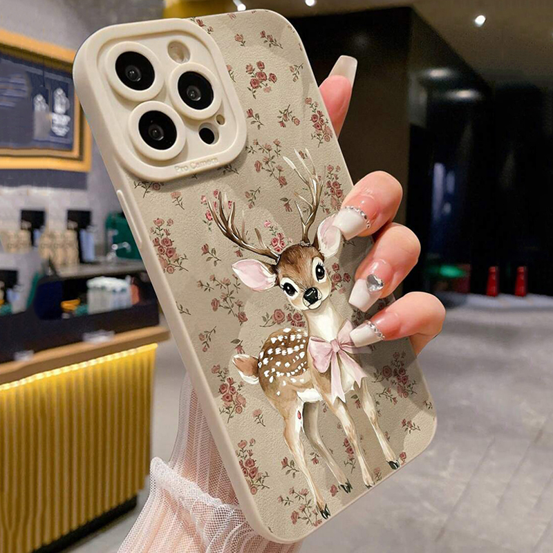 샤오미 15T 케이스 사슴 무늬 베이지 미니멀리스트 폰 - Phone Cases Xiaomi 15 리뷰 및 가격