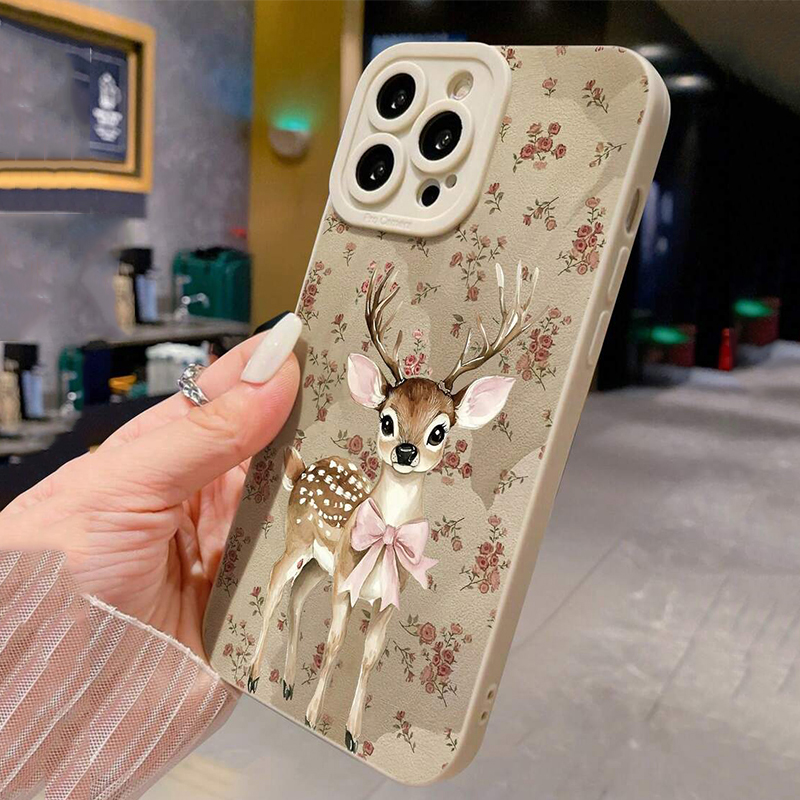 샤오미 15T 케이스 사슴 무늬 베이지 미니멀리스트 폰 - Phone Cases Xiaomi 15 리뷰 및 가격